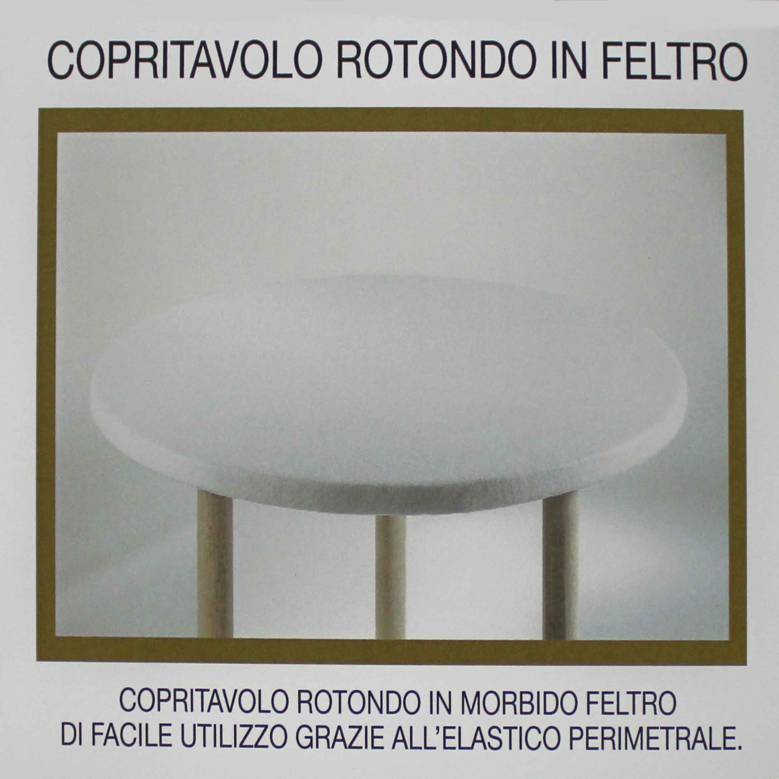 Copritavolo rotondo in feltro con elastico