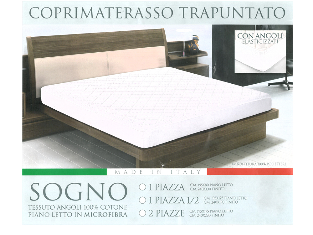 Coprimaterasso trapuntato in microfibra per letto singolo con angoli -  euroricami viterbo