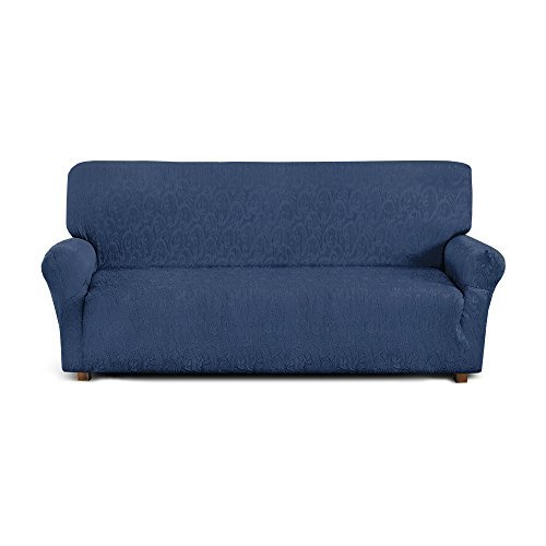 Copridivano 3 Posti Poliestere Cotone Blu da 170 a 210 cm made in italy