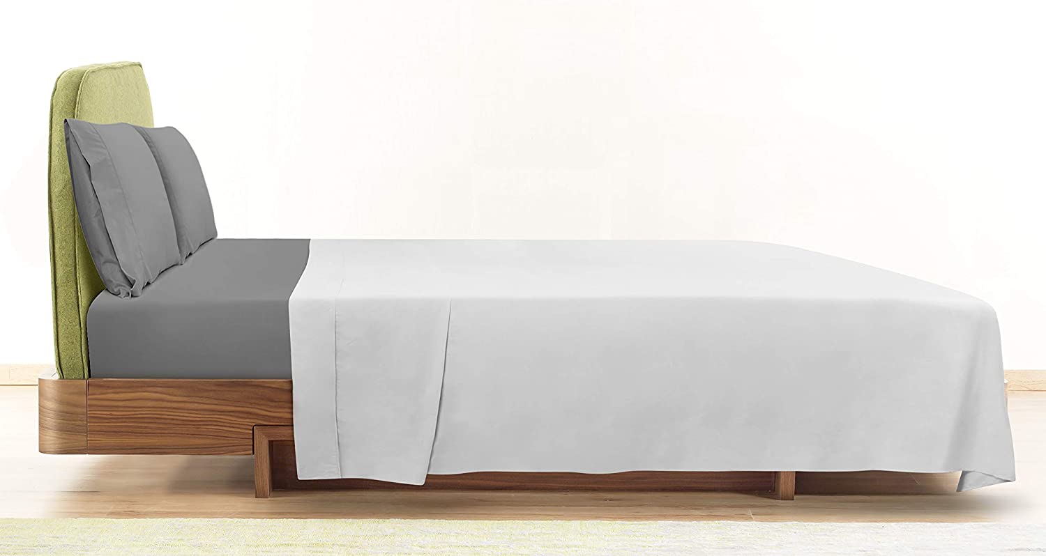 Homiest Lenzuolo Piano In Raso – Letto Singolo 160x234 Cm, Azzurro, Morbido E Lucido - 2